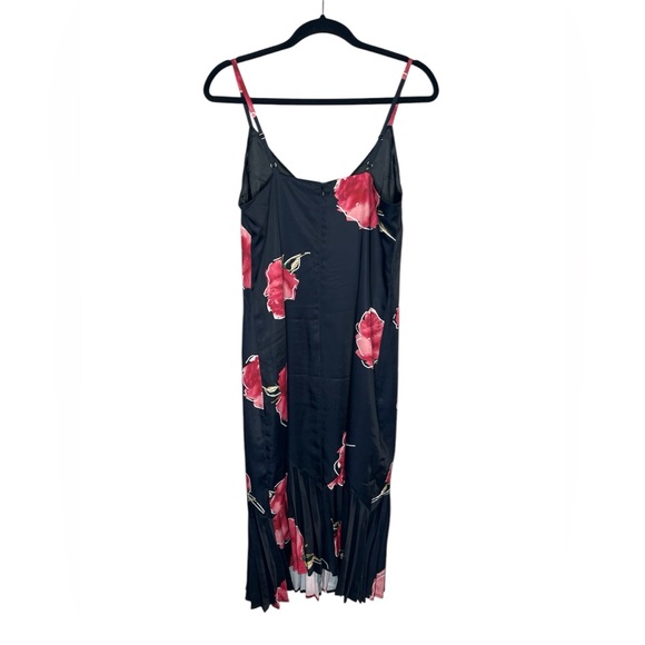 Anthropologie Adelyn Rae Sleeveless V-Neck Pleated Slip Midi Dress - Picture 5 of 10